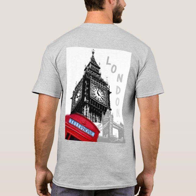 Camiseta Moderno Pop Art Elegante Londres Gran Torre del Re (Reverso)