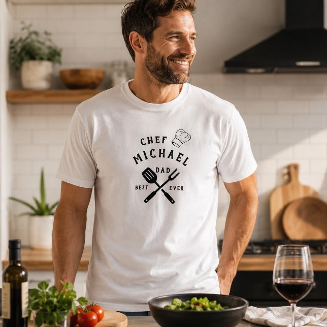 Camiseta Moderno Rústico Chef MEJOR PAPÁ DE LA HISTORIA Día (Subido por el creador)