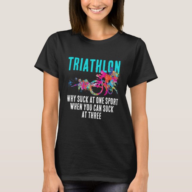 Camiseta Moderno Sarcasmo deportivo Triatlón negrita Turque (Anverso)