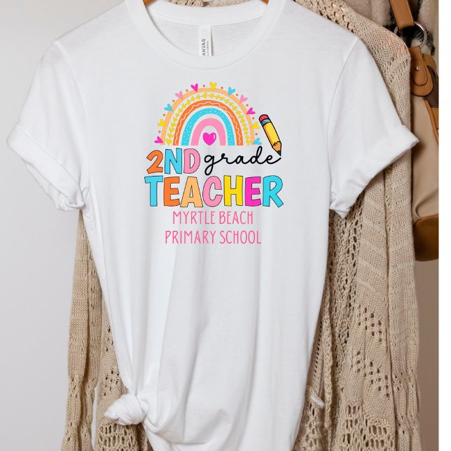 Camiseta Moderno segundo grado de Rainbow Teacher School Na (Subido por el creador)