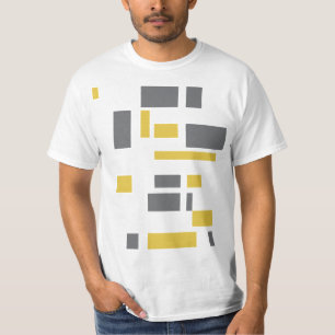 Camiseta Moderno, simple, patrón geométrico amarillo gris c