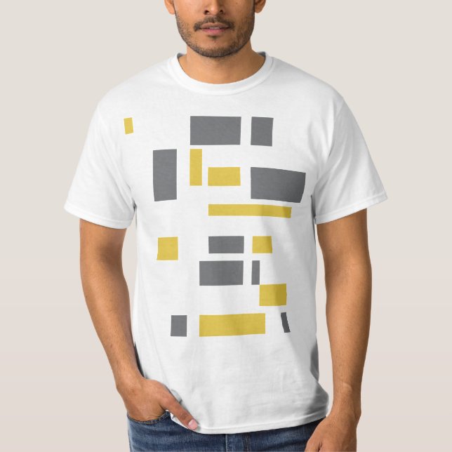 Camiseta Moderno, simple, patrón geométrico amarillo gris c (Anverso)