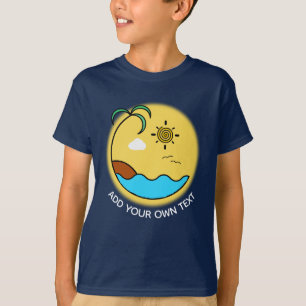 Camiseta Moderno Summer Beach Emblem Art Personalizado Text