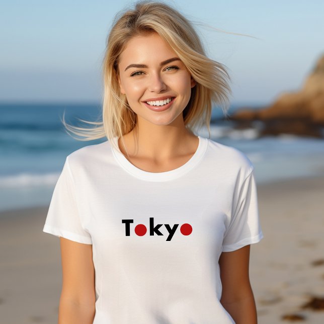 Camiseta Moderno Tokio Japón rojo puntos de color claro (Subido por el creador)