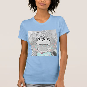 Camiseta Moderno Urban Ash Gray Flora Abstract Pattern Art