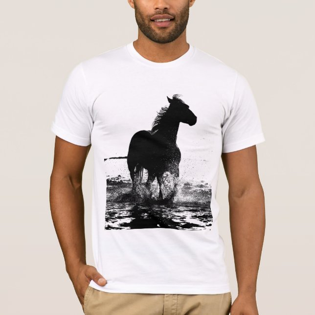 Camiseta Moderno y elegante arte pop moderno a caballo masc (Anverso)