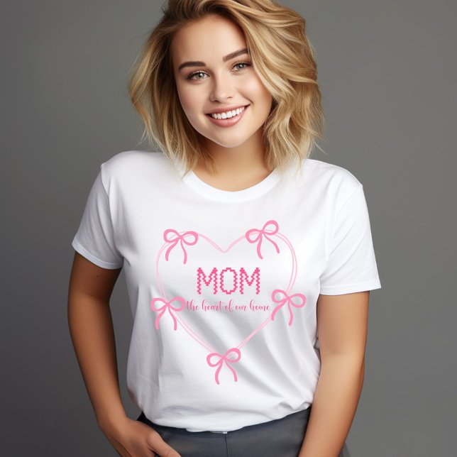 Camiseta Moderno y elegante día de la madre de Bow rosa (Subido por el creador)