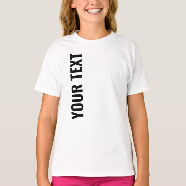 Camiseta Moderno y elegante Gran letra Chicas de niños blan (Anverso)