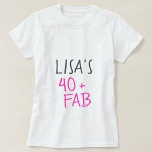 Camiseta Moderno y elegante Neon Pink 40 Fabuloso cumpleaño
