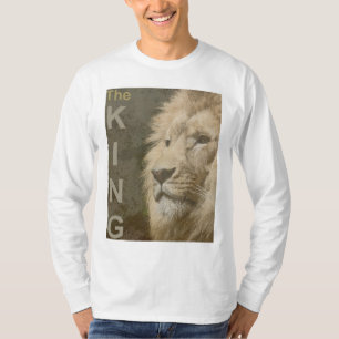 Camiseta Moderno y elegante plantilla de león blanco mascul