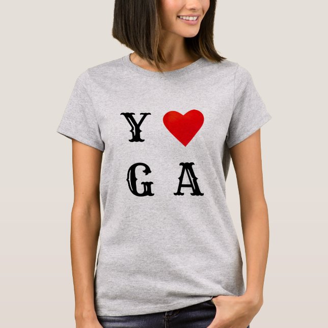 Camiseta Moderno y hermoso corazón de yoga (Anverso)