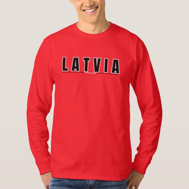 Camiseta Moderno y sencillo recuerdo de la bandera letona l (Anverso)