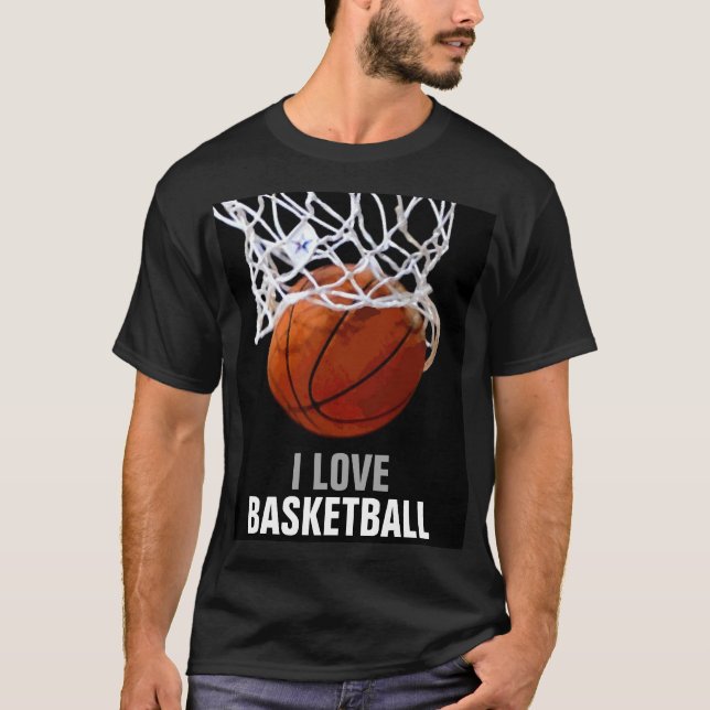 Camiseta Moderno y único me encanta el baloncesto (Anverso)