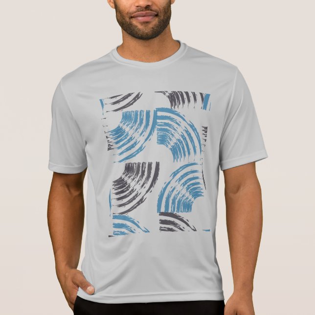 Camiseta Modernos, geniales, de moda, azulados trazos abstr (Anverso)