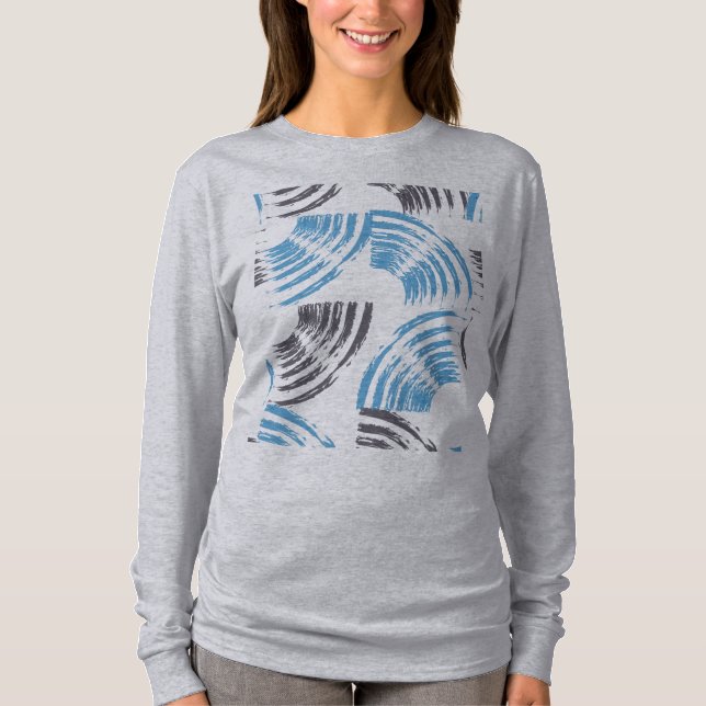Camiseta Modernos, geniales, de moda, azulados trazos abstr (Anverso)
