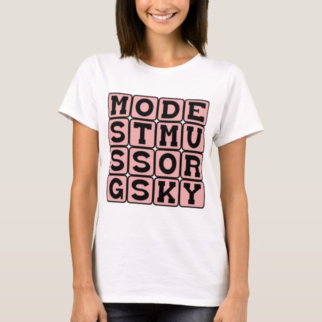 Camiseta Modest Músorgski, compositor ruso (Anverso)