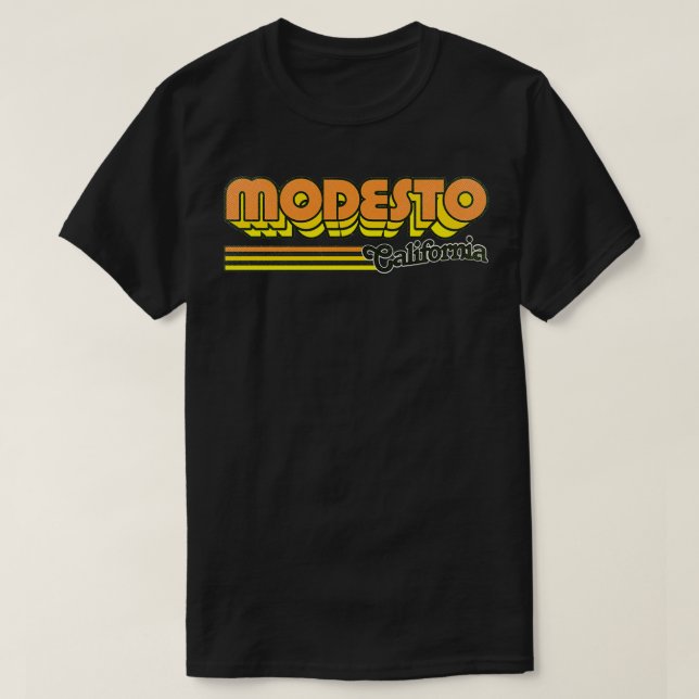 Camiseta Modesto CA City Stripes (Diseño del anverso)
