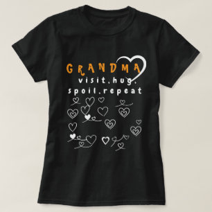 Camiseta Modo Abuela: Visita, abrazo, suciedad, repetición