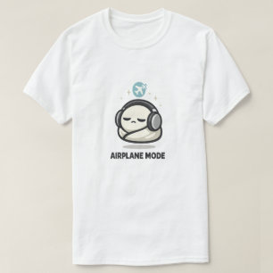 Camiseta Modo Avión Activado - Auriculares de Personaje Can