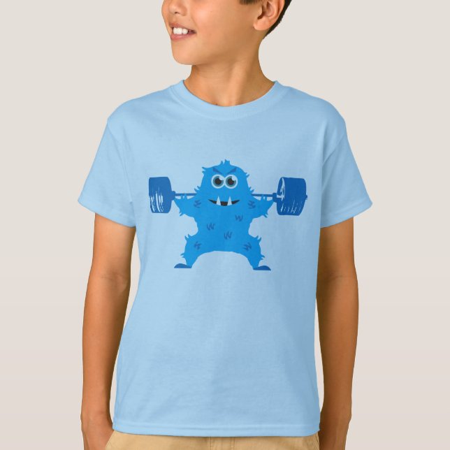Camiseta Modo Bebida - Pesos de elevación de monstruos pequ (Anverso)