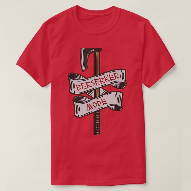 Camiseta Modo Berserker Viking Battle Ax Runic Tattoo Clas (Diseño del anverso)