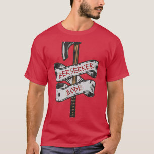 Camiseta Modo Berserker Viking Battle Ax Runic Tattoo Clas
