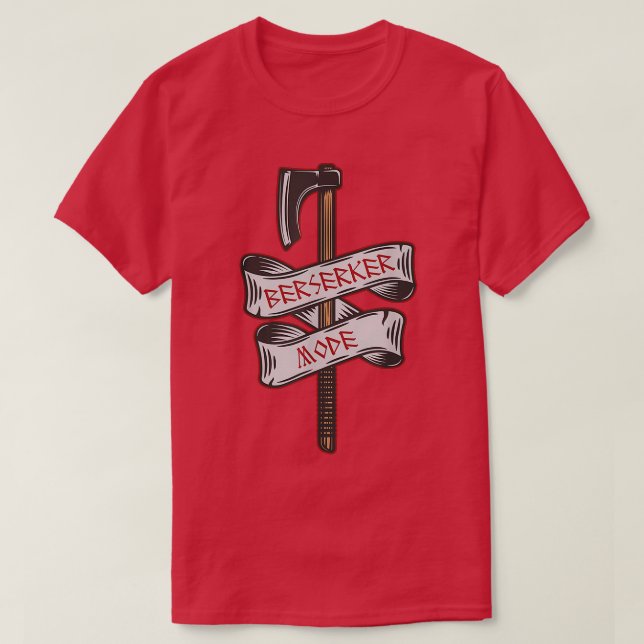 Camiseta Modo Berserker Viking Battle Ax Runic Tattoo TShi (Diseño del anverso)