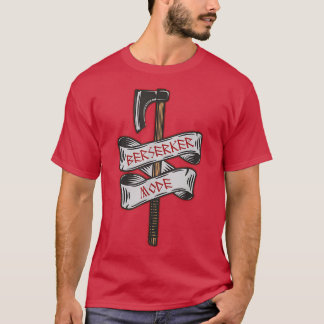 Camiseta Modo Berserker Viking Battle Ax Runic Tattoo TShi