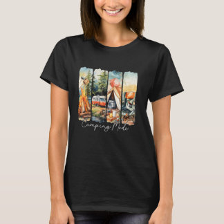 Camiseta Modo Camping Retro Verano Aventura al Aire Libre C