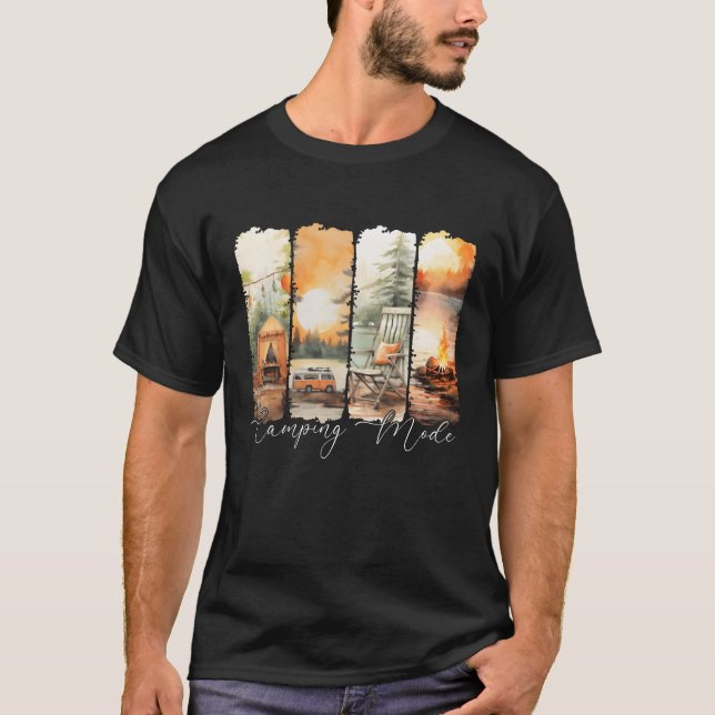 Camiseta Modo Camping Retro Verano divertido (Anverso)