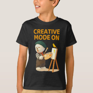 Camiseta Modo Creativo Activado: Artista Perro Bichon Pinto