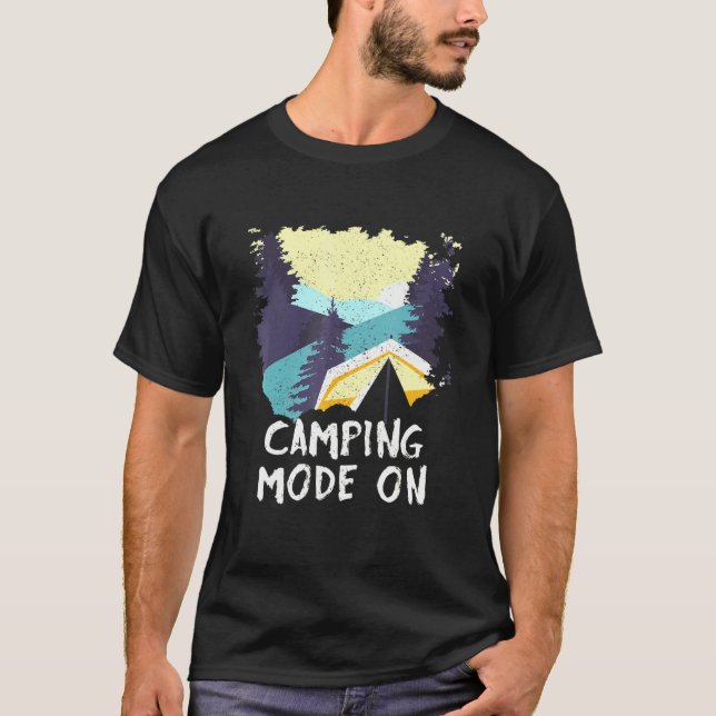 Camiseta Modo de acampada en la naturaleza al aire libre Na (Anverso)