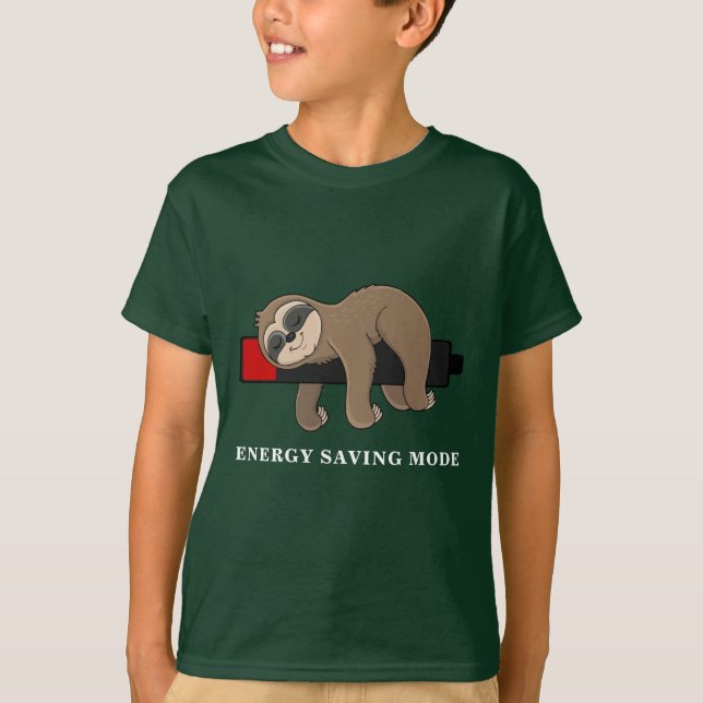 Camiseta Modo de ahorro de energía | Graciosa Sloth Persona (Anverso)