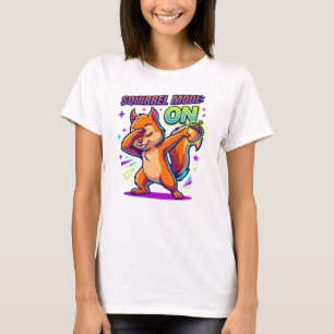 Camiseta Modo de ardilla divertida activado Ilustración de