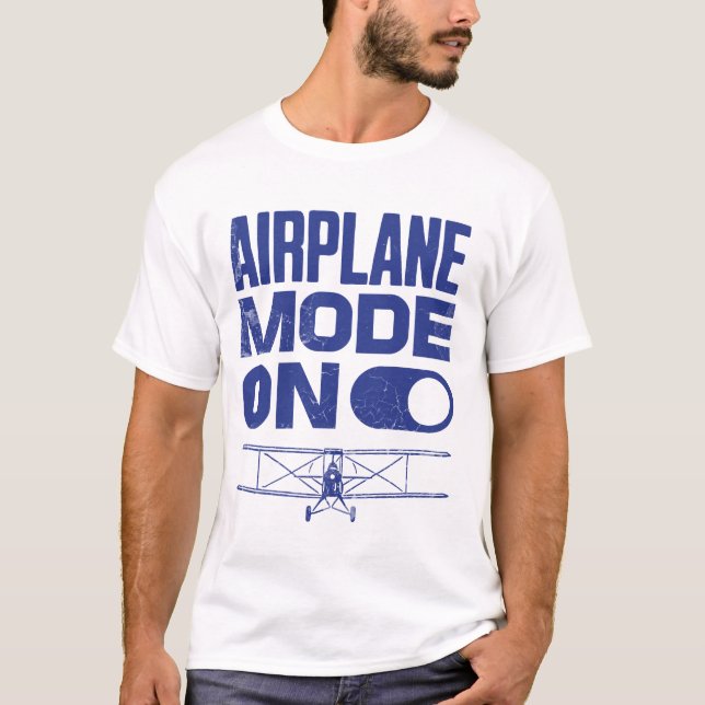 Camiseta Modo de avión activado - Regalos piloto - Aviones (Anverso)