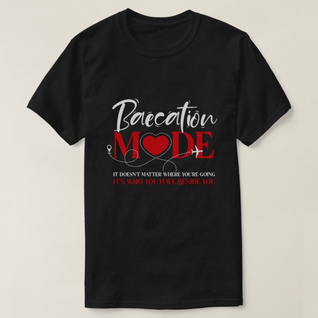 Camiseta Modo de balanza Parejas Vacantes, Baecation (Diseño del anverso)