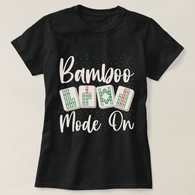 Camiseta Modo de bambú en diseño para un nerd de Mahjong (Diseño del anverso)