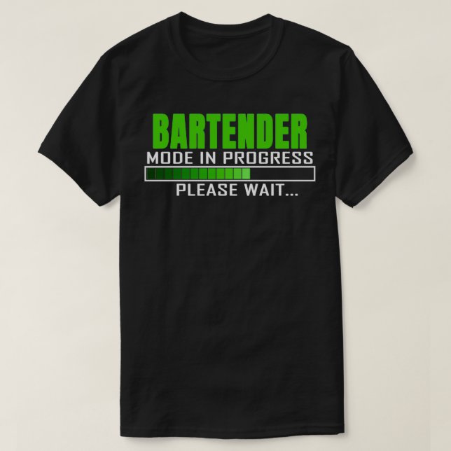 Camiseta Modo de Bartender en curso Espere una cita diverti (Diseño del anverso)