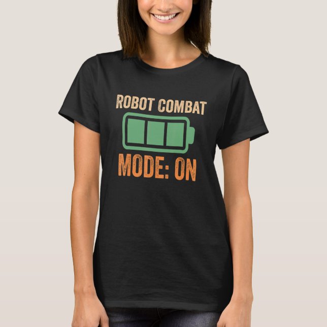 Camiseta Modo De Combate Robot En El Diseño De La Batería (Anverso)