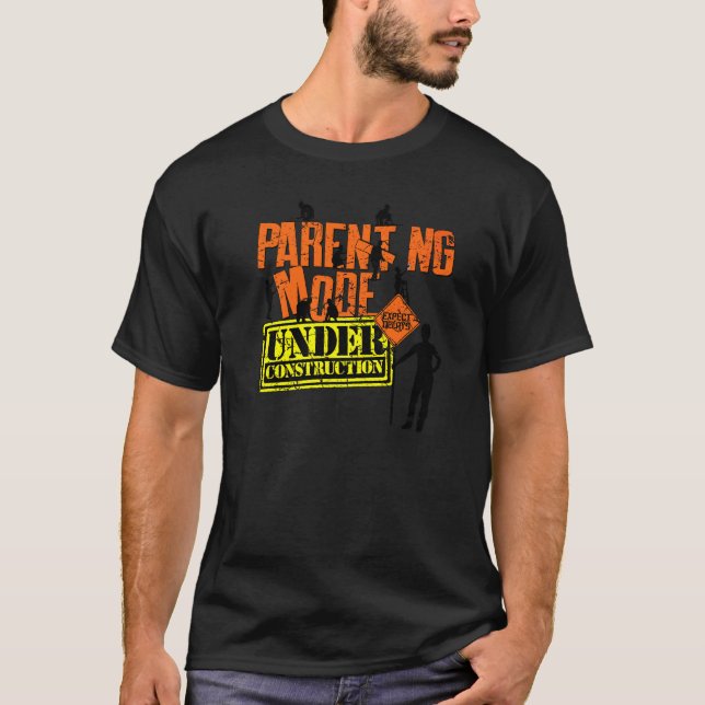 Camiseta Modo de Crianza en Construcción Nuevo Primer Padre (Anverso)