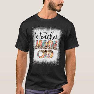 Camiseta Modo de docente blanqueado fuera del verano de leo