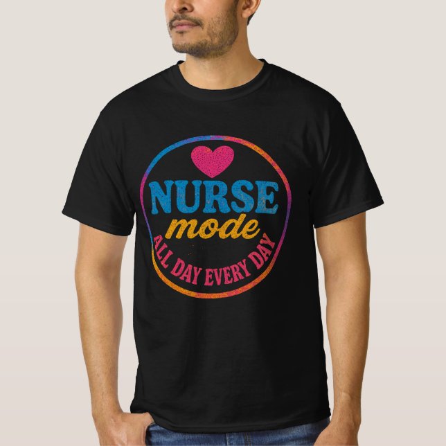 Camiseta Modo de enfermería todo el día Modo de enfermería  (Anverso)