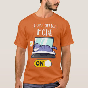 Camiseta Modo De Home Office En El Gato Perezoso En El Dive