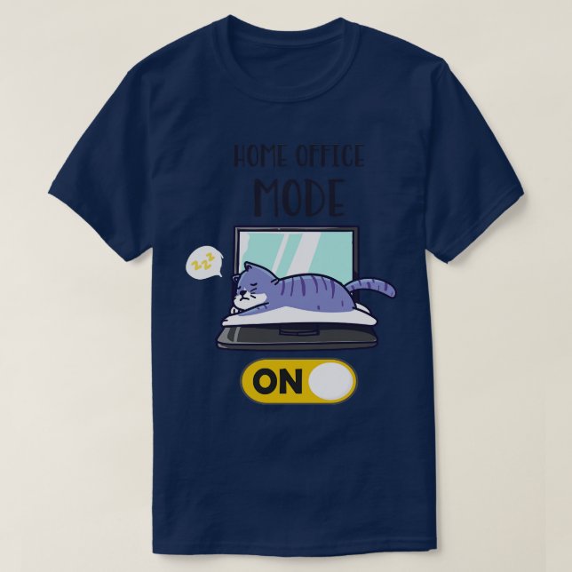Camiseta Modo de Home Office En Funny Cat Laptop Sleep (Diseño del anverso)