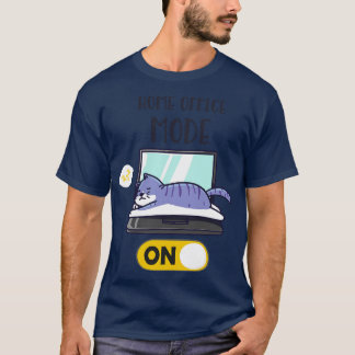 Camiseta Modo de Home Office En Funny Cat Laptop Sleep