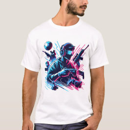 Camiseta Modo de Juego Activado - Arte de Neon Gamer