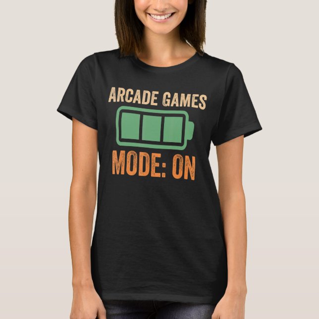 Camiseta Modo de juegos de arcade con diseño de batería (Anverso)