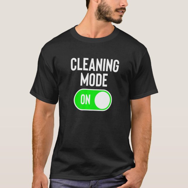 Camiseta Modo De Limpieza En La Dama De Limpieza De Chiste  (Anverso)