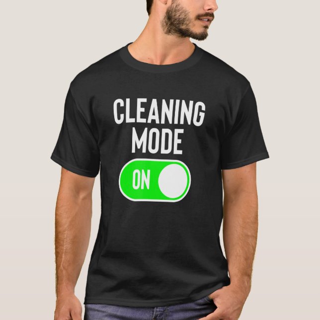 Camiseta Modo De Limpieza En La Dama De Limpieza De Chiste  (Anverso)