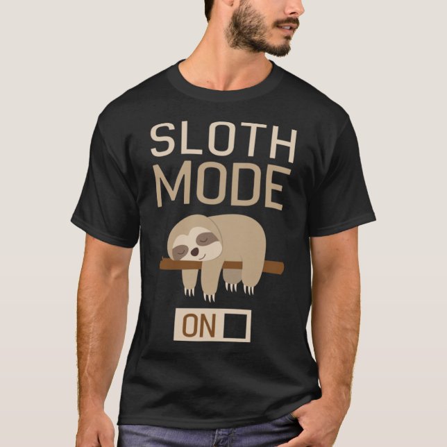 Camiseta Modo De Ranura En La Lazy Sloth Cansada Sloth (Anverso)